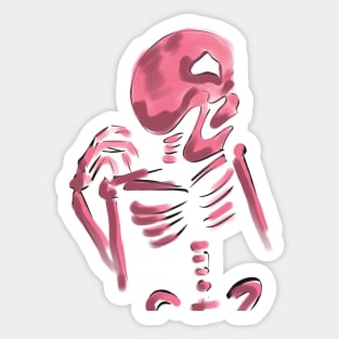 Pink skeleton Sticker